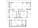 Layout of the primary and secondary levels, noting the location of the bedrooms, living room, and kitchen at 2762 Zingara Ne Rd, Conyers, GA 30012