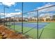 Community tennis courts with lighting, benches, and meticulous landscaping for outdoor recreation at 5345 Coltman Dr, Cumming, GA 30028