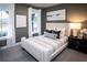 Serene bedroom with neutral tones features a plush bed, two windows, and stylish decor at 7685 Homer Dr, Cumming, GA 30028