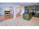 Open kitchen floor plan offers an eat-in area with access to the living room and stairs to the upper level at 5004 Duxford Se Dr, Smyrna, GA 30082