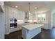 Bright kitchen features an island with bar seating, stainless steel appliances, and modern white cabinets at 574 Sawnee Village Blvd, Cumming, GA 30040