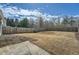 A grass backyard with a wood fence and some trees at 5430 Falls Landing Dr, Cumming, GA 30040