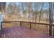 Outdoor wooden deck space overlooking natural scenery and wooded area at 2869 Amesbury Nw, Kennesaw, GA 30144