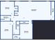 Floor plan of the basement level with bedroom, bathroom, closets, storage and living room at 4240 N Braves Cir, Douglasville, GA 30135