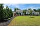 Expansive backyard with manicured landscaping, trees, and lush green grass, creating a serene outdoor space at 2903 Eva Clb, Acworth, GA 30101