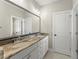 Bathroom with a double sink vanity with a granite countertop and modern fixtures at 2903 Eva Clb, Acworth, GA 30101