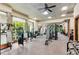 Well-equipped gym with modern equipment and large windows overlooking lush greenery at 750 Park Ne Ave # 25W, Atlanta, GA 30326
