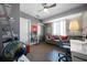 Cozy living room with contemporary furniture, a ceiling fan, and great lighting at 1100 Howell Mill Nw Rd # 708, Atlanta, GA 30318