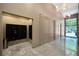 Hallway featuring mailboxes, paneled walls, marble floors, and modern lighting fixtures at 1100 Howell Mill Nw Rd # 708, Atlanta, GA 30318