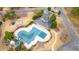 Aerial shot of community pool and recreational area, featuring a play area at 5382 Whitaker Nw Trl, Acworth, GA 30101