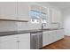 Modern kitchen featuring white cabinets, stainless steel appliances, and backyard views at 482 Hammons Way, Atlanta, GA 30315