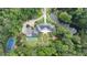 Aerial view of estate featuring a pool, tennis court, and landscaped grounds at 4615 Northside Dr, Atlanta, GA 30327