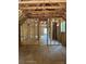 Interior view of a home under construction, displaying the open layout and framed walls and studs at 3790 Chattahoochee (Lot 33) Rd, Cumming, GA 30041