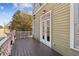 Outdoor deck area with decorative railing, lighting, and access from french doors at 556 Moreland Ne Ave # J, Atlanta, GA 30307