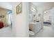 Bathroom with a large vanity providing ample storage, located between the bedroom and toilet room at 811 Weeping Willow Dr, Powder Springs, GA 30127