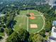 Aerial view of Piedmont Park with fields for baseball, soccer and other sports at 1029 Piedmont Ne Ave # 101, Atlanta, GA 30309