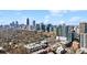 Aerial view of Piedmont Park West building surrounded by Atlanta skyline at 1029 Piedmont Ne Ave # 101, Atlanta, GA 30309