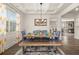 Elegant dining room with a stylish table, bench, and decorative ceiling at 372 Garnet Dr, Acworth, GA 30101