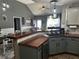 Modern kitchen featuring stainless steel appliances, wood countertops, and open layout to dining area at 101 Flagler Way, Dallas, GA 30157