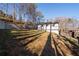Large backyard with a gentle slope, offering plenty of room for landscaping and outdoor enjoyment at 2571 Hamill Dr, Buford, GA 30519