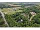 Wide aerial view of a home surrounded by lush trees and nearby commercial areas at 5323 Presley Pl, Douglasville, GA 30135