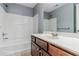 Bathroom with vanity, mirror, and bath tub at 1011 Buckhorn Bnd, Locust Grove, GA 30248