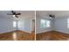 Spacious bedroom featuring hardwood floors, closet, and large window allowing for natural light at 1575 Montreat Pl, Atlanta, GA 30311