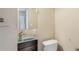 Bathroom with a glass vessel sink, updated faucet and modern toilet at 3119 Bellgreen Way, Decatur, GA 30032