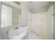 Bathroom with a clean single sink and a shower-tub combination for essential hygiene and bathing at 3524 Exeter Ct, Snellville, GA 30039