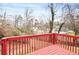 Home's back deck offers views of the surrounding lush backyard at 4041 Blanton Sw Ave, Atlanta, GA 30331