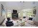 Bright living room featuring a fireplace, comfortable seating, and an open-concept design at 255 Olde Oak Dr, Jonesboro, GA 30238