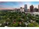 Beautiful aerial view of the neighborhood and skyline at sunset at 121 17Th Ne St, Atlanta, GA 30309