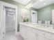 Bathroom features a double vanity with white cabinetry and a separate shower/tub area at 121 17Th Ne St, Atlanta, GA 30309