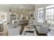 Bright, open-concept living room features a large kitchen island, a sitting area, and many windows at 3980 Saint Elisabeth Sq, Duluth, GA 30096