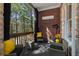 Cozy covered patio with comfortable seating, decorative accents, and a view of the serene backyard; ideal for relaxation at 1286 Creekside Se Ter, Smyrna, GA 30082