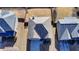 Overhead view of the house highlighting the roof, driveway, landscaping, and privacy-fenced backyard at 1465 Forest Brook Trl, Cumming, GA 30041