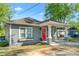 Stylish gray exterior with a welcoming red door, complemented by a charming front porch at 2599 Church Nw St, Atlanta, GA 30318