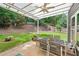 Relaxing backyard patio with covered seating area and well-manicured lawn at 3460 Trow Creek Ln, Cumming, GA 30040