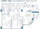 Floor plan showcases a 2 bedroom layout totaling 1347 square feet at 860 Peachtree Ne St # 1502, Atlanta, GA 30308