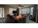 Comfortable living room with natural light, ceiling fan, and cozy furnishings at 637 Outlook Way, Atlanta, GA 30349
