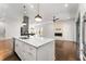 Open concept kitchen featuring a white island, modern lighting, and stainless steel appliances at 244 Locust Ne St # B, Atlanta, GA 30317