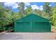 Green detached garage offering ample storage for tools and equipment at 5040 Blackberry Ln, Buford, GA 30518