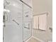 Bathroom with a large glass enclosed shower and towel racks at 4861 Karls Gate Dr, Marietta, GA 30068