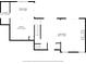 Upstairs floor plan showing the layout of the kitchen, dining area, and living room with dimensions at 4861 Karls Gate Dr, Marietta, GA 30068
