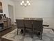 Formal dining room featuring a stylish chandelier, wainscoting, a patterned rug, and seating for six at 1200 Bar Harbor Pl, Lawrenceville, GA 30044