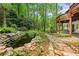 Backyard with pond and stone pavers at 4000 Wieuca Ne Rd, Atlanta, GA 30342