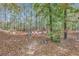 Wooded backyard with a fire pit and leafy ground at 7030 Cascade Palmetto Hwy, Palmetto, GA 30268