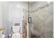 Modern bathroom with new toilet and a glass enclosed shower at 3004 Westray Nw Ct, Marietta, GA 30064
