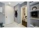 Inviting entryway features white painted walls and a stylish powder room at 57 Forsyth Nw St # 5F, Atlanta, GA 30303