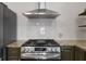 The kitchen boasts modern stainless steel gas range and hood, with granite countertops, set against a stylish backsplash at 1816 Williams Ave, East Point, GA 30344